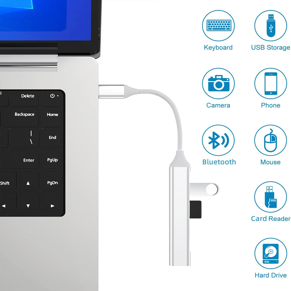 USB HUB 3.0 With 4 Ports 5V/1.5A Charging High-Speed 5Gbps USB3.0 Sync Data USB Splitter For Computer Flash Drive USB3.0 4-port silver