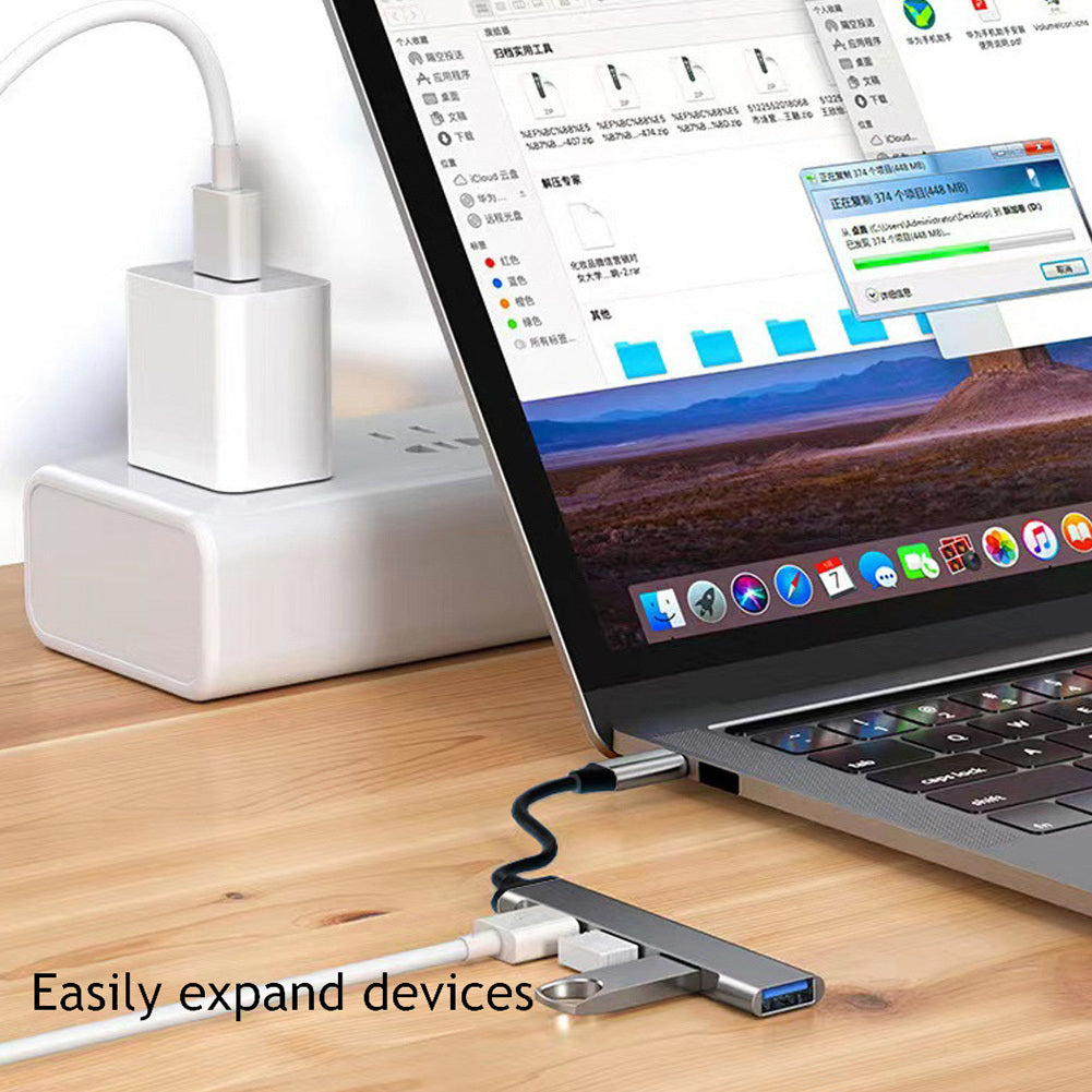 USB HUB 3.0 With 4 Ports 5V/1.5A Charging High-Speed 5Gbps USB3.0 Sync Data USB Splitter For Computer Flash Drive USB3.0 4-port B gray