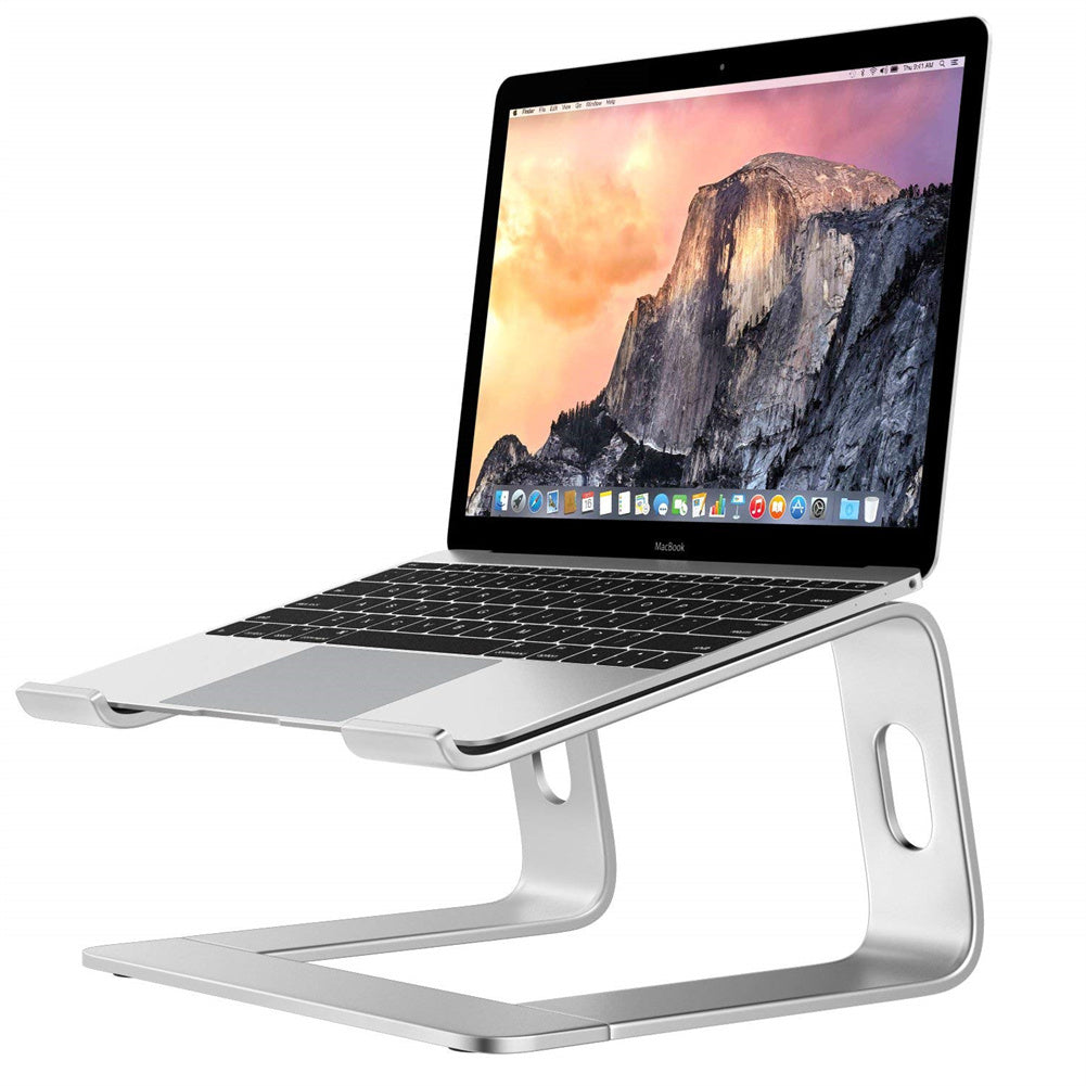 Laptop Stand Ergonomic Laptops Desk Elevator Riser Metal Cooling Holder for up to 15.6 Inches Notebook Computer Silver