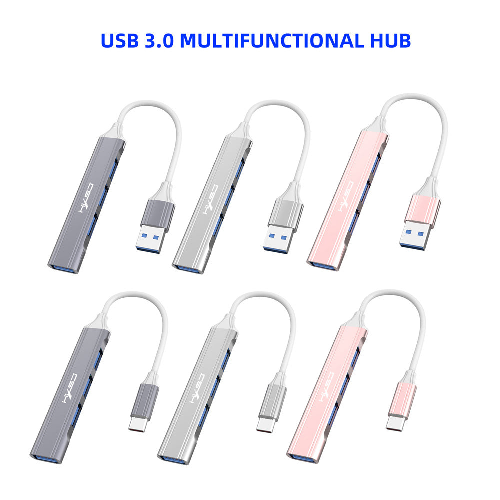 USB C Hub 4-Port USB Hub Slim Mini Data Adapter Multiport Dongle With Cable For Laptop PC Printer Flash Drive Silver USB