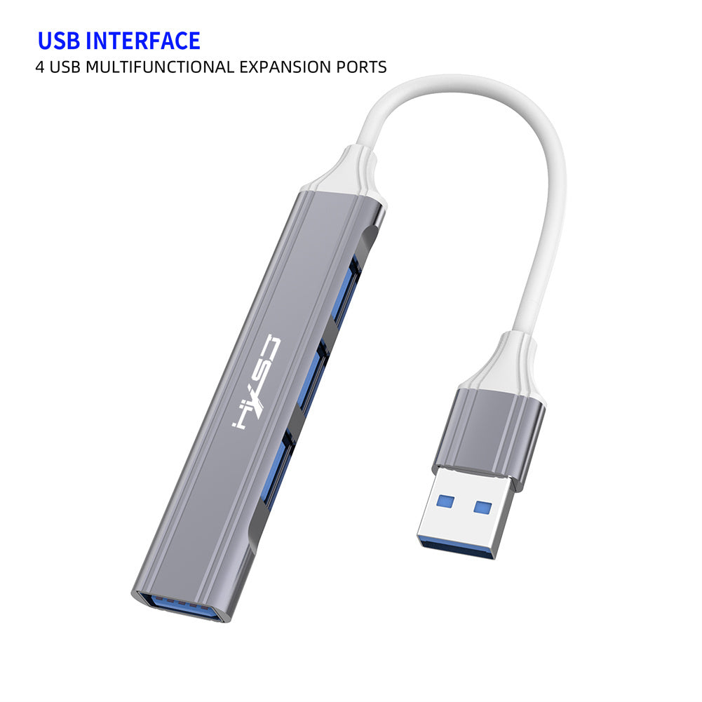 USB C Hub 4-Port USB Hub Slim Mini Data Adapter Multiport Dongle With Cable For Laptop PC Printer Flash Drive Silver USB