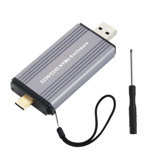 USB Gen 2 10gbps Type C Tool Free Enclosure Aluminum M.2 Nvme Ssd Enclosure Adapter for 2230/2242 Nvme Protocol