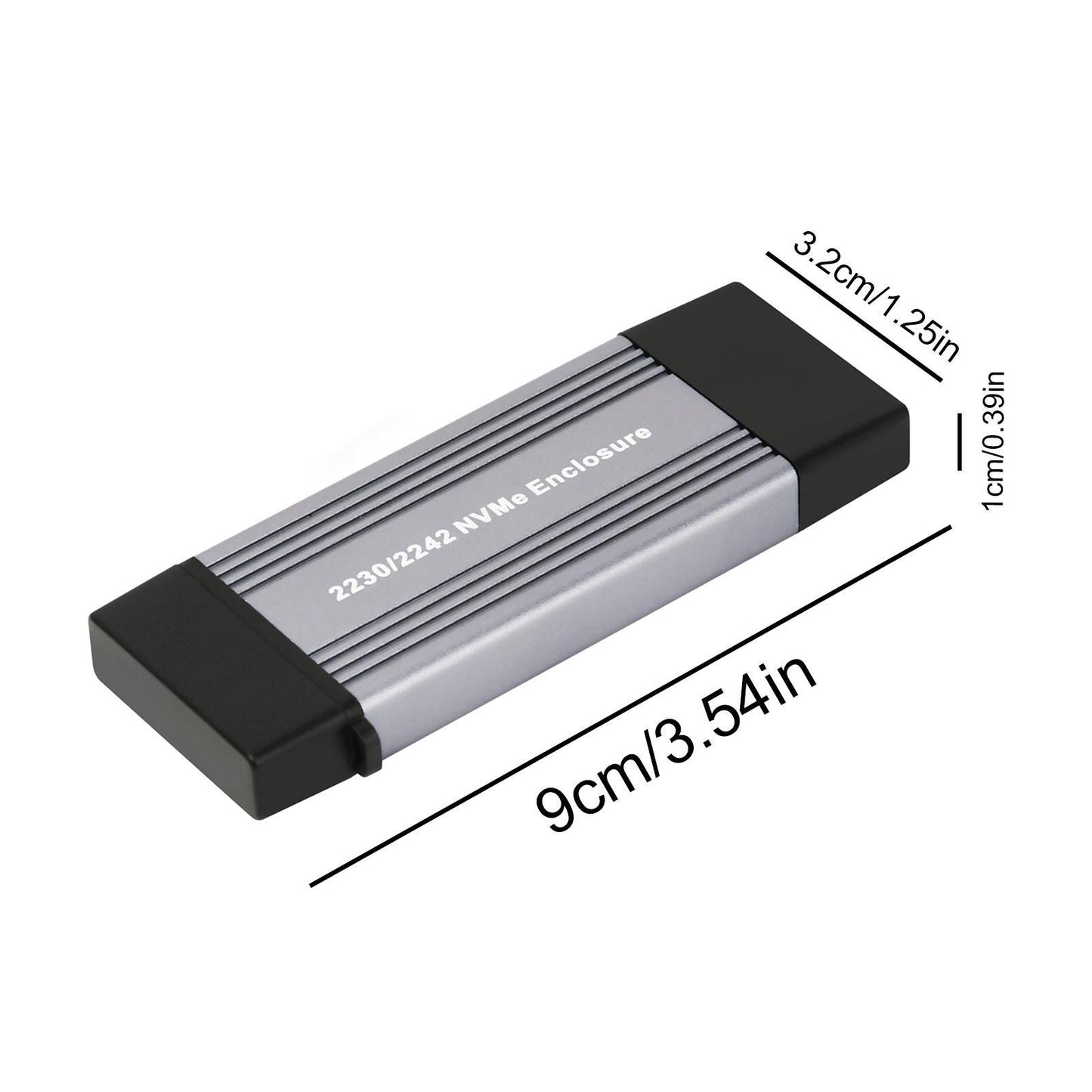 USB Gen 2 10gbps Type C Tool Free Enclosure Aluminum M.2 Nvme Ssd Enclosure Adapter for 2230/2242 Nvme Protocol