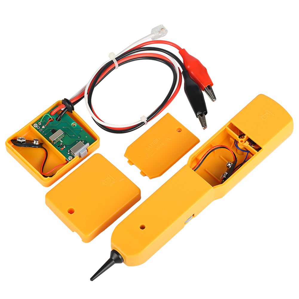 RJ11 Network Cable Tracker Line Finder Detector Tool Cable Transmitter + Cable Receiver Network Cable Tester Kit yellow