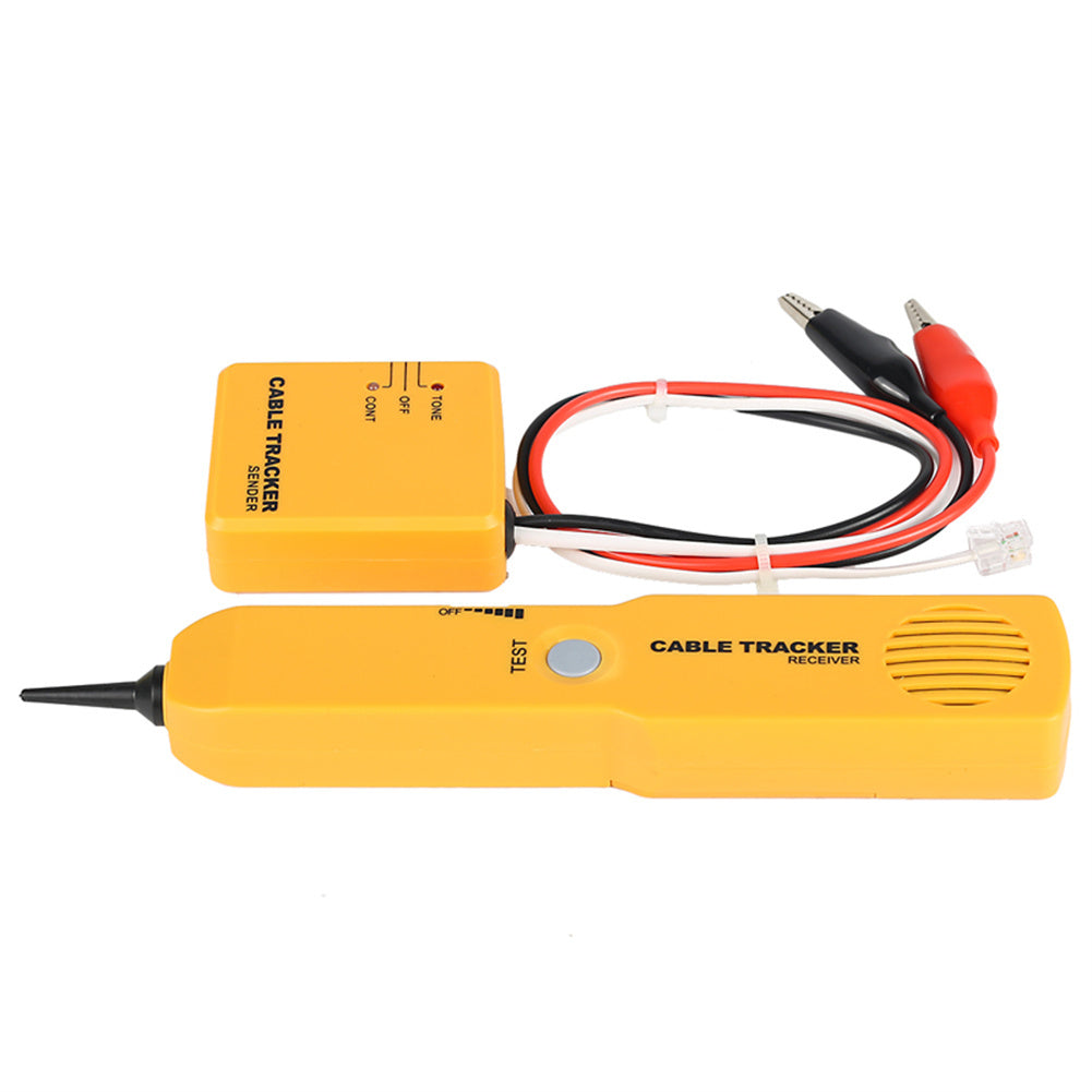 RJ11 Network Cable Tracker Line Finder Detector Tool Cable Transmitter + Cable Receiver Network Cable Tester Kit yellow