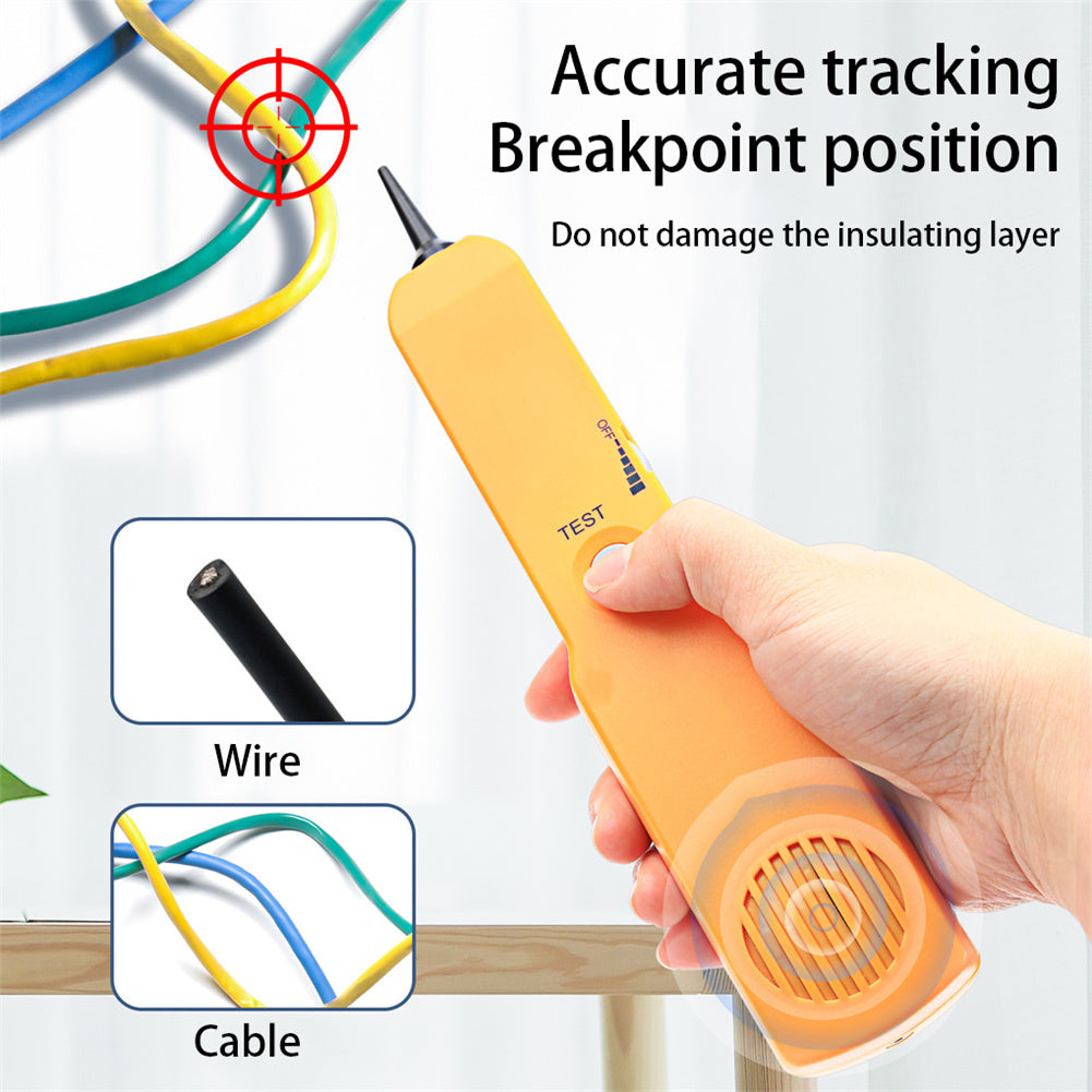 RJ11 Network Cable Tracker Line Finder Detector Tool Cable Transmitter + Cable Receiver Network Cable Tester Kit yellow