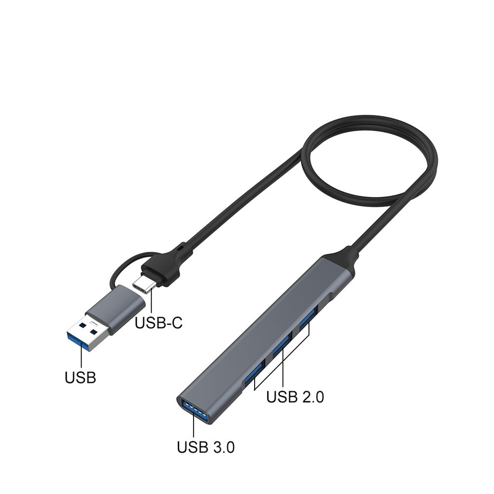 Multiport Adapter 4 In 1/7 In 1 USB C Dongle With Cable Slim Data Adapter 5Gbps High Speed USB Hub For Laptop Printer 7-port USB