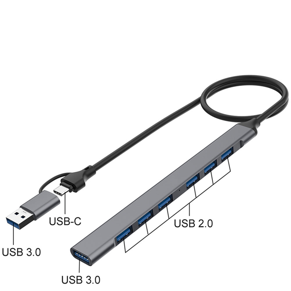 Multiport Adapter 4 In 1/7 In 1 USB C Dongle With Cable Slim Data Adapter 5Gbps High Speed USB Hub For Laptop Printer 4 ports USB