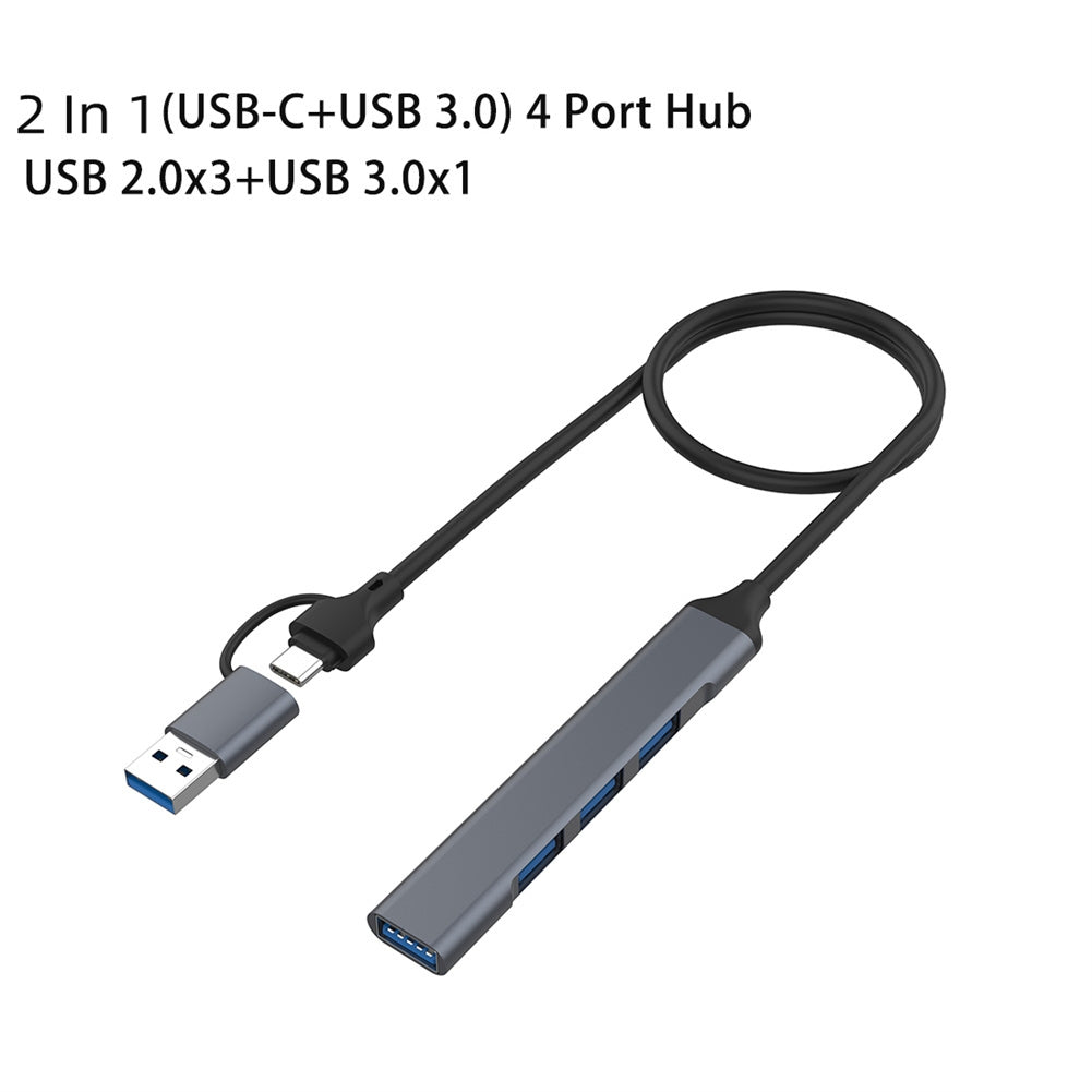 Multiport Adapter 4 In 1/7 In 1 USB C Dongle With Cable Slim Data Adapter 5Gbps High Speed USB Hub For Laptop Printer 4 ports USB