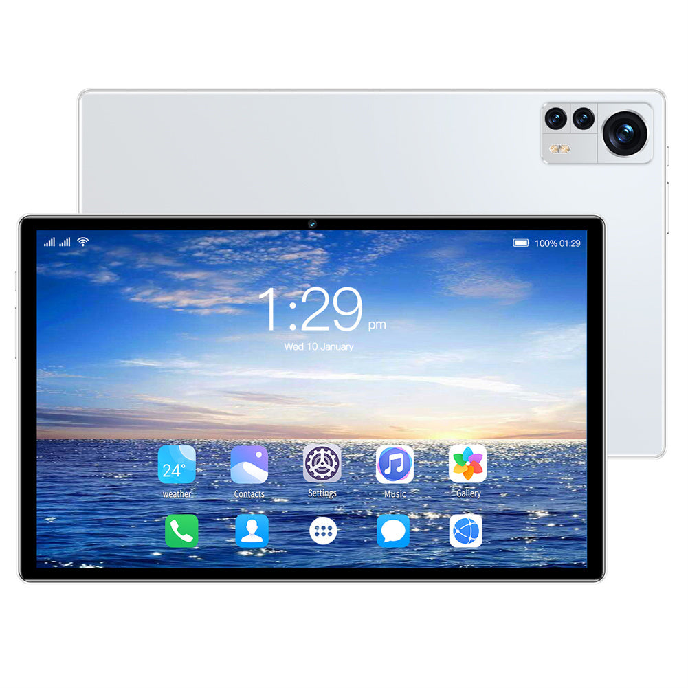 10.1 inch X12 Tablet Mtk6750 8-Core 4GB RAM 32GB ROM 5000mah Battery Android 9.0 Silver US Plug