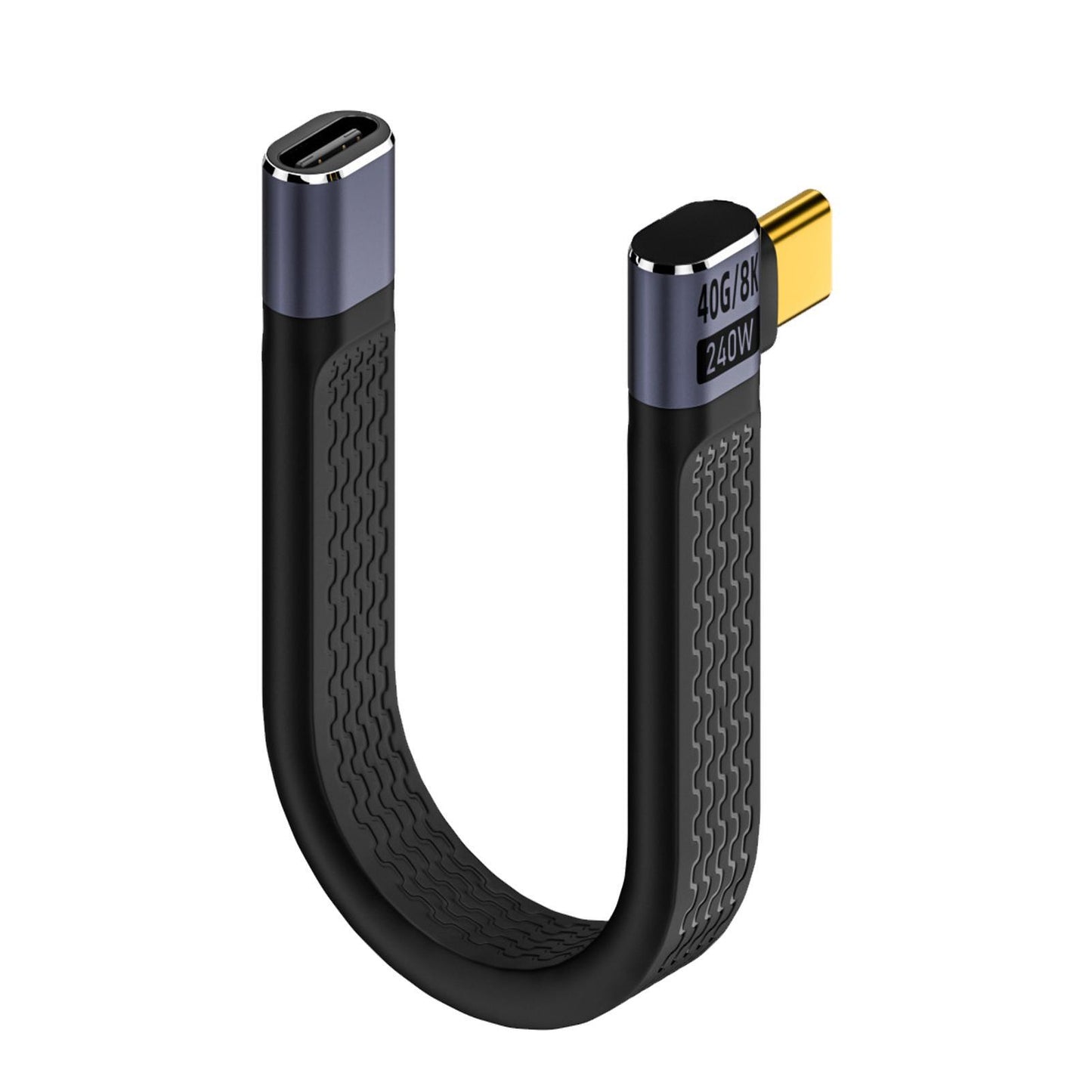 USB 4.0 Cable 15CM Short USB C To USB C Cable 40Gbps Data Transmission 240W Fast Charge Cable FPC Design For Laptop Phones C male straight - C male bend