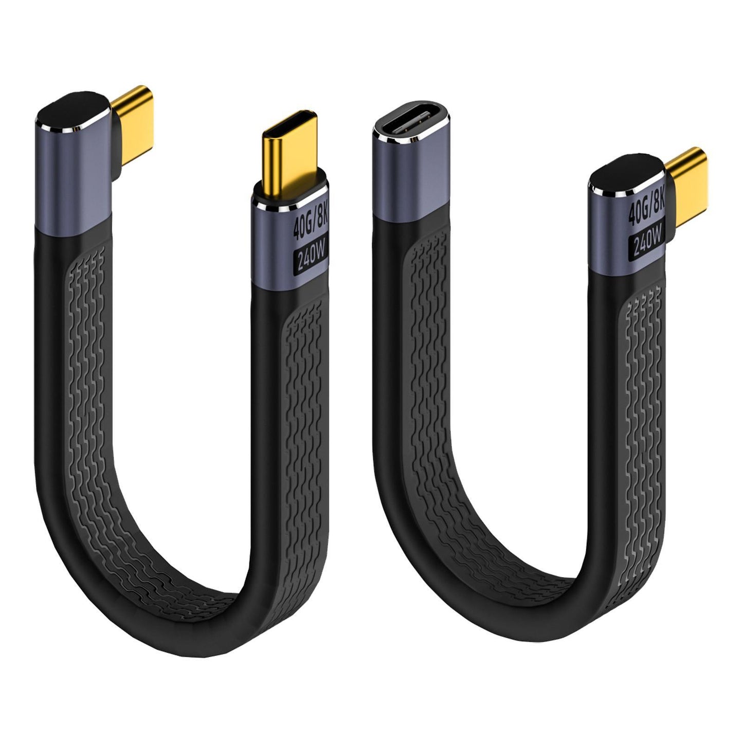 USB 4.0 Cable 15CM Short USB C To USB C Cable 40Gbps Data Transmission 240W Fast Charge Cable FPC Design For Laptop Phones C male straight - C male bend