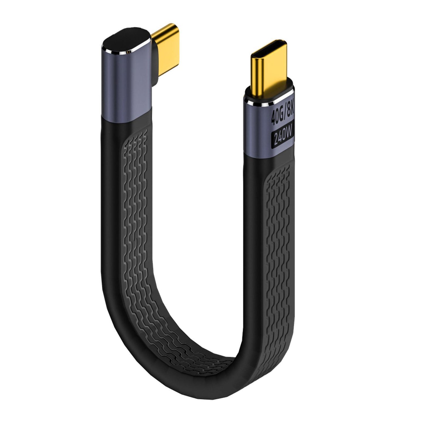 USB 4.0 Cable 15CM Short USB C To USB C Cable 40Gbps Data Transmission 240W Fast Charge Cable FPC Design For Laptop Phones C male straight - C male bend