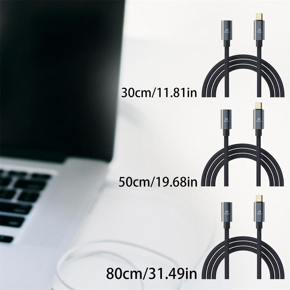 Type-C USB 4.0 40Gbps Data Charging Cable 100W 5A Fast Charge Cable 8K 60HZ Audio Video Transmission For USB C Devices 0.3 meters