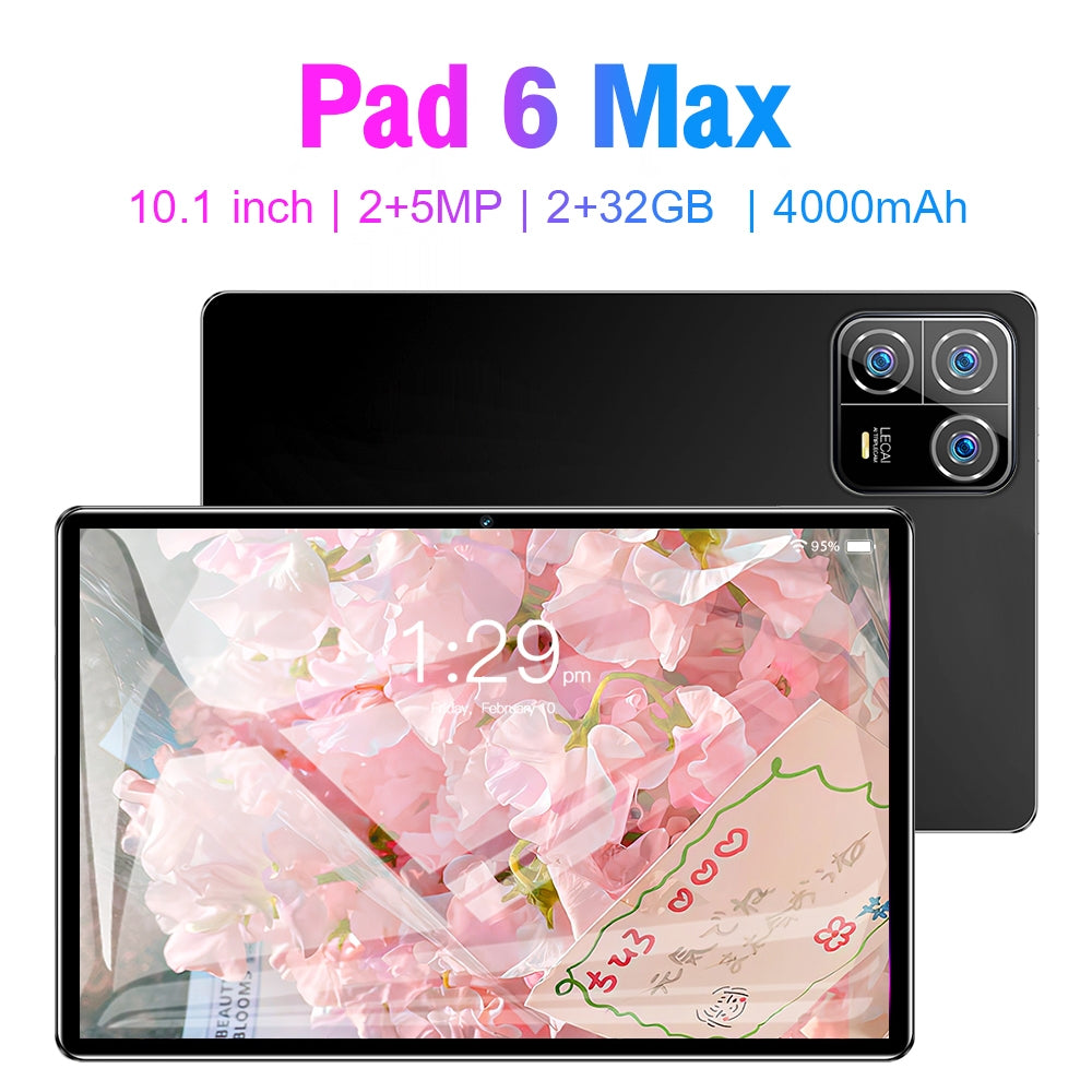 10.1 inch Pad6Max Tablet MTK6735 Quad-core 2GB RAM 32GB ROM Dual SIM 4000mAh Battery WiFi Tablet Golden US Plug