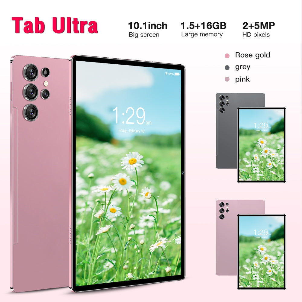 Tab Ultra Tablet 10.1 Inch HD Touch Screen MTK6735 Quad Core 1.5GB RAM 16GB ROM 4000mAh Battery Tablet Gray US Plug