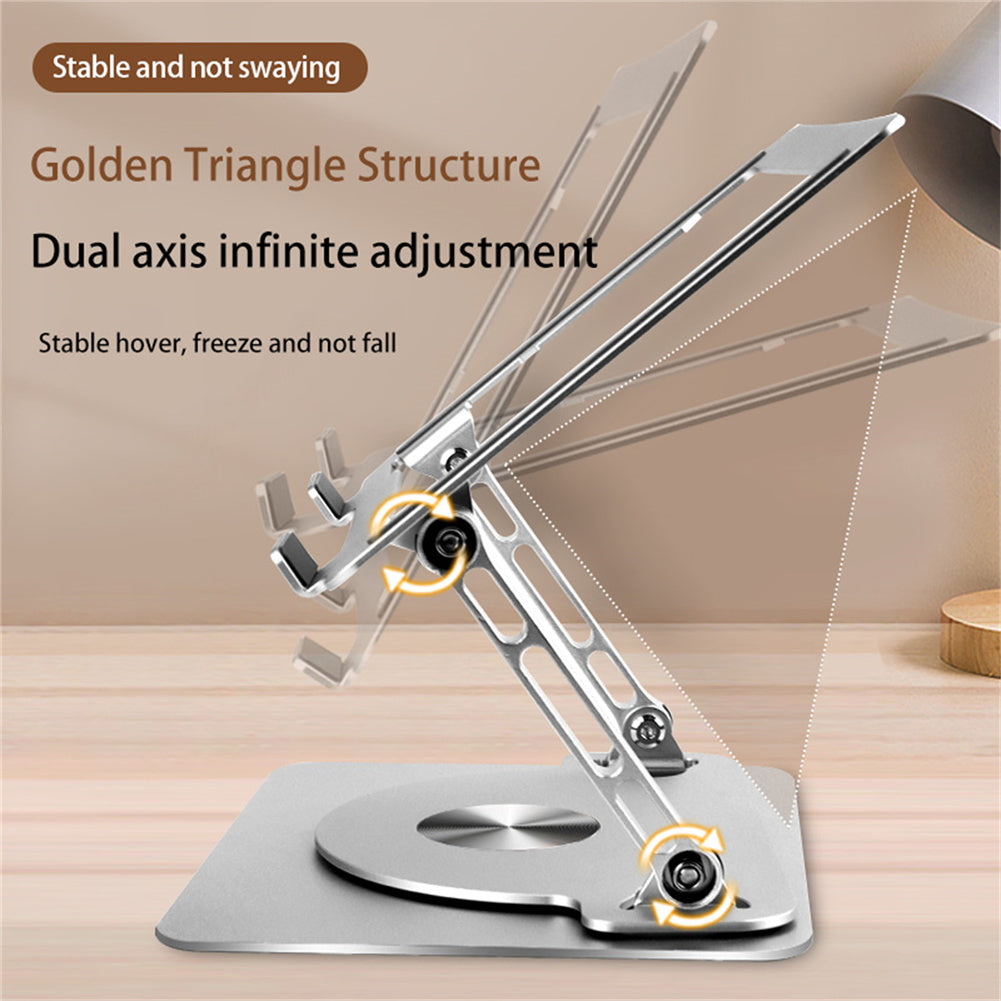 Laptop Stand Ergonomic Laptops Desk Elevator Aluminum Alloy Cooling Holder Folding Laptop Mount Rotated Riser grey