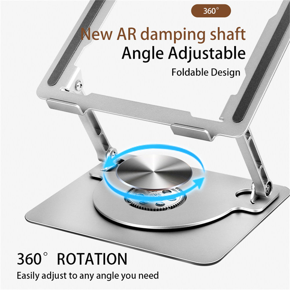 Laptop Stand Ergonomic Laptops Desk Elevator Aluminum Alloy Cooling Holder Folding Laptop Mount Rotated Riser grey