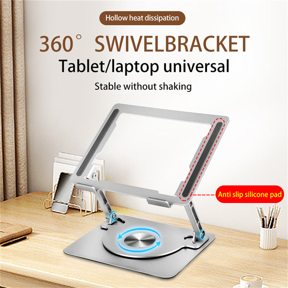 Laptop Stand Ergonomic Laptops Desk Elevator Aluminum Alloy Cooling Holder Folding Laptop Mount Rotated Riser grey