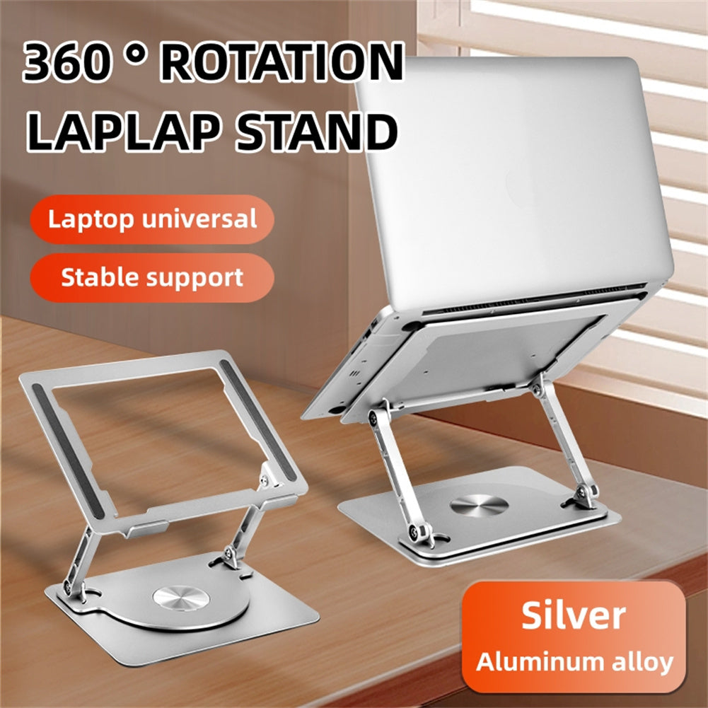 Laptop Stand Ergonomic Laptops Desk Elevator Aluminum Alloy Cooling Holder Folding Laptop Mount Rotated Riser grey