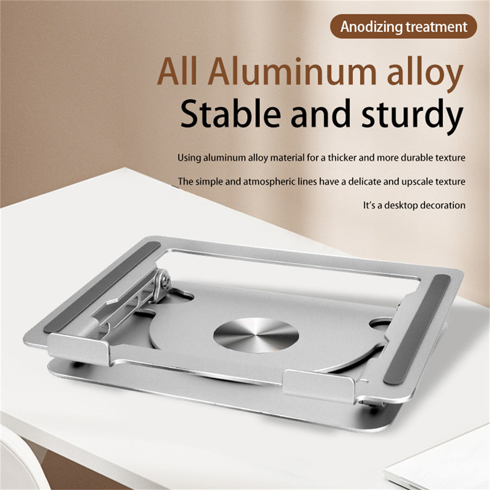 Laptop Stand Ergonomic Laptops Desk Elevator Aluminum Alloy Cooling Holder Folding Laptop Mount Rotated Riser silver