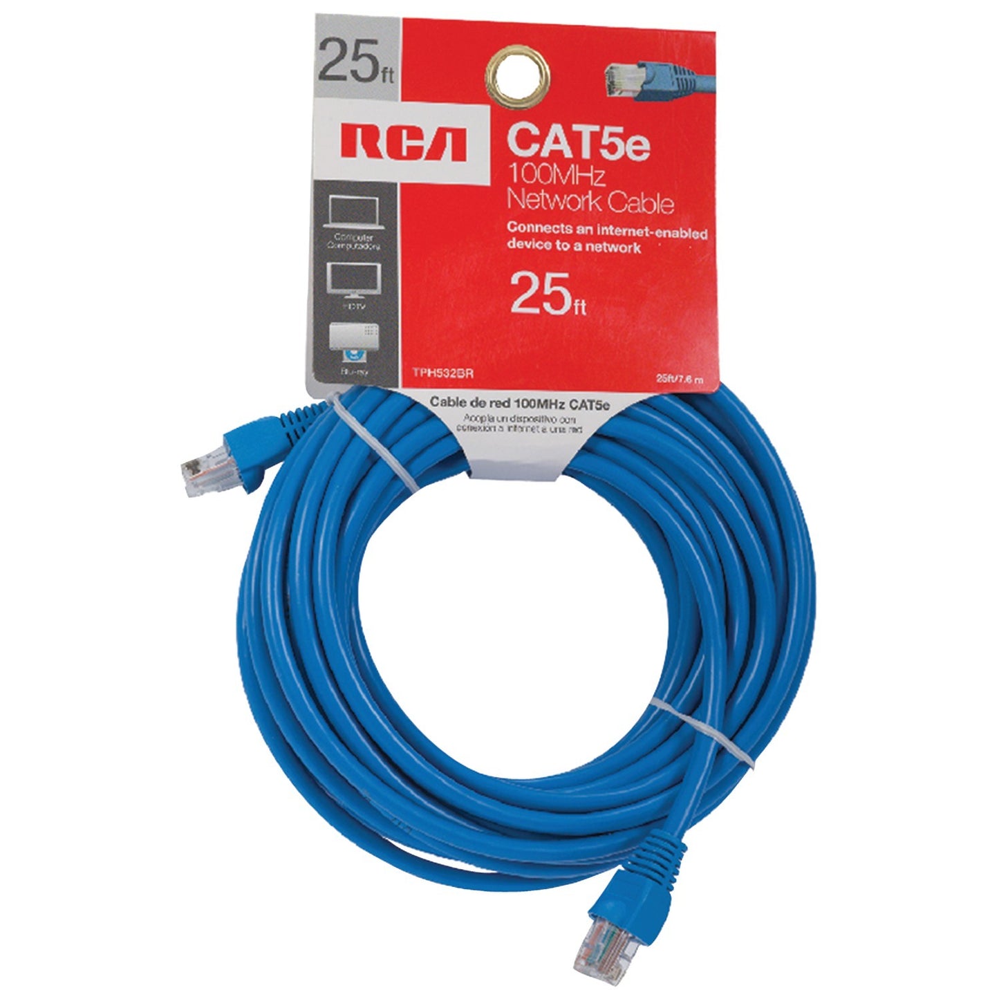 RCA TPH532BR CAT-5E 100MHz Network Cable, 25ft