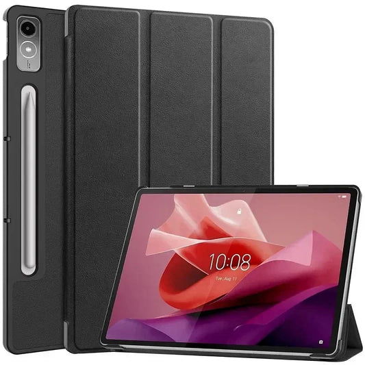 Color: black, Size: eleven - Case for Lenovo tab P12 12.7 inch 2023 Lightweight Tri-Folding Stand Leather Tablet Cover for Xiaoxin Pad Pro 12.7 12 7 TB371FC