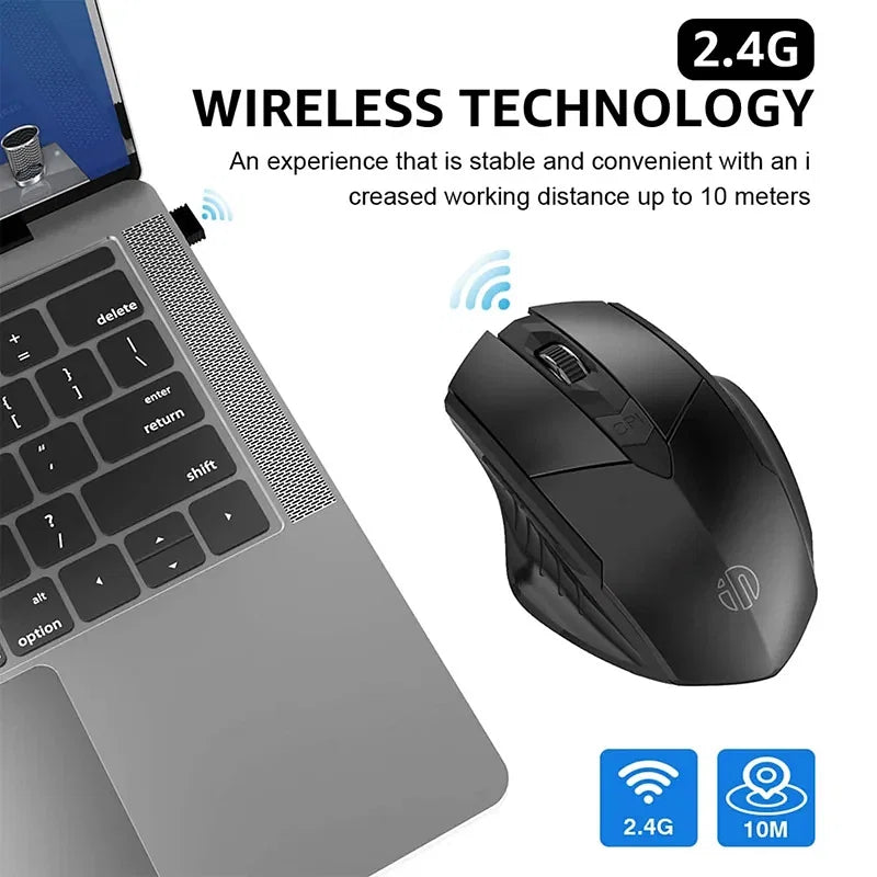 Color: WHITE - Bluetooth Compatible Mouse Rechargeable 2.4G INPHIC PM6 Wireless Mouse Office Mute Support PC Laptop Tablet Smartphone Universal