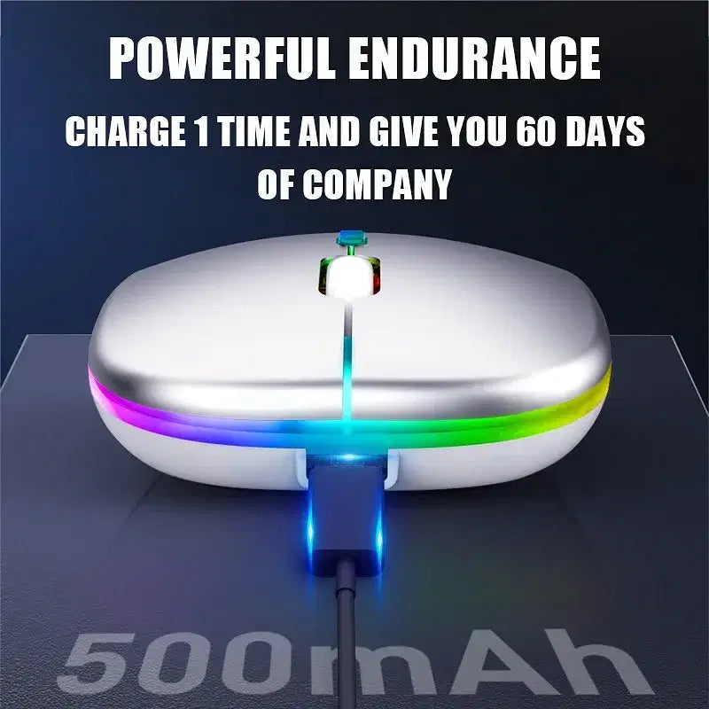 Color: black - Tablet Phone Computer Bluetooth Wireless Mouse Charging Luminous 2.4G USB Wireless Mouse Portable Mouse