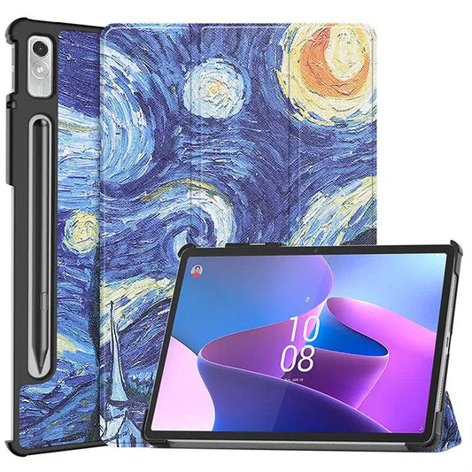 Color: Sky Blue, Size: eleven - Case for Lenovo tab P12 12.7 inch 2023 Lightweight Tri-Folding Stand Leather Tablet Cover for Xiaoxin Pad Pro 12.7 12 7 TB371FC