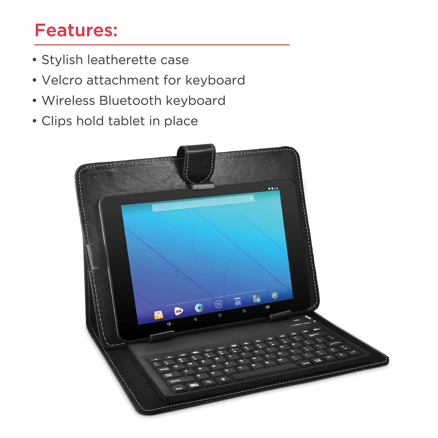 Ematic EUK101 10-Inch Bluetooth Universal Tablet Keyboard Case