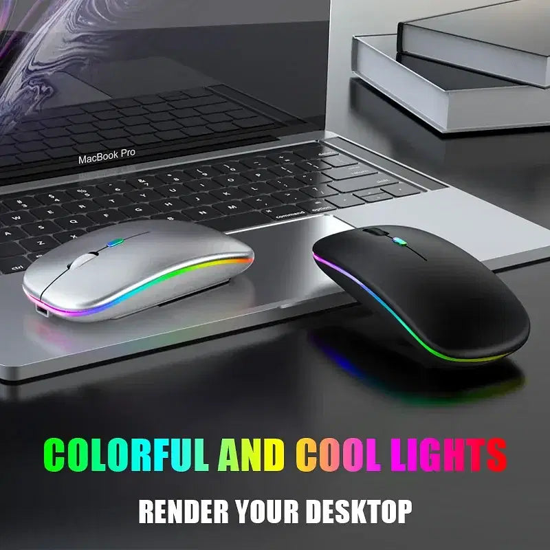 Color: black - Tablet Phone Computer Bluetooth Wireless Mouse Charging Luminous 2.4G USB Wireless Mouse Portable Mouse