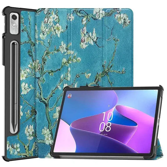 Color: Brown, Size: 12.4 - Case for Lenovo tab P12 12.7 inch 2023 Lightweight Tri-Folding Stand Leather Tablet Cover for Xiaoxin Pad Pro 12.7 12 7 TB371FC