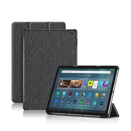 Color: black, Size: sixteen - AJIUYU Case For Amazon Fire Max 11 inch Tablet 2023 Firemax Smart Cover Support Bracket Protective Shell PU Leather Cases