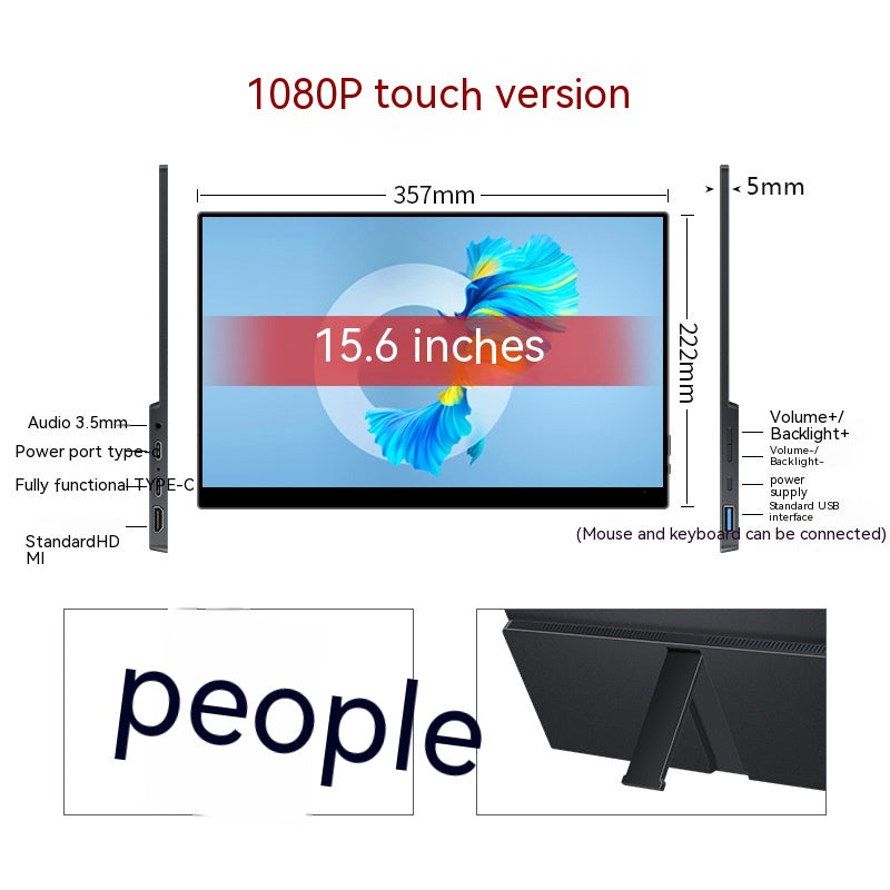 Inch P Touch Version: 15.6inch Touch Version - Touch Portable Monitor Mobile Phone Computer Game External Expansion Screen