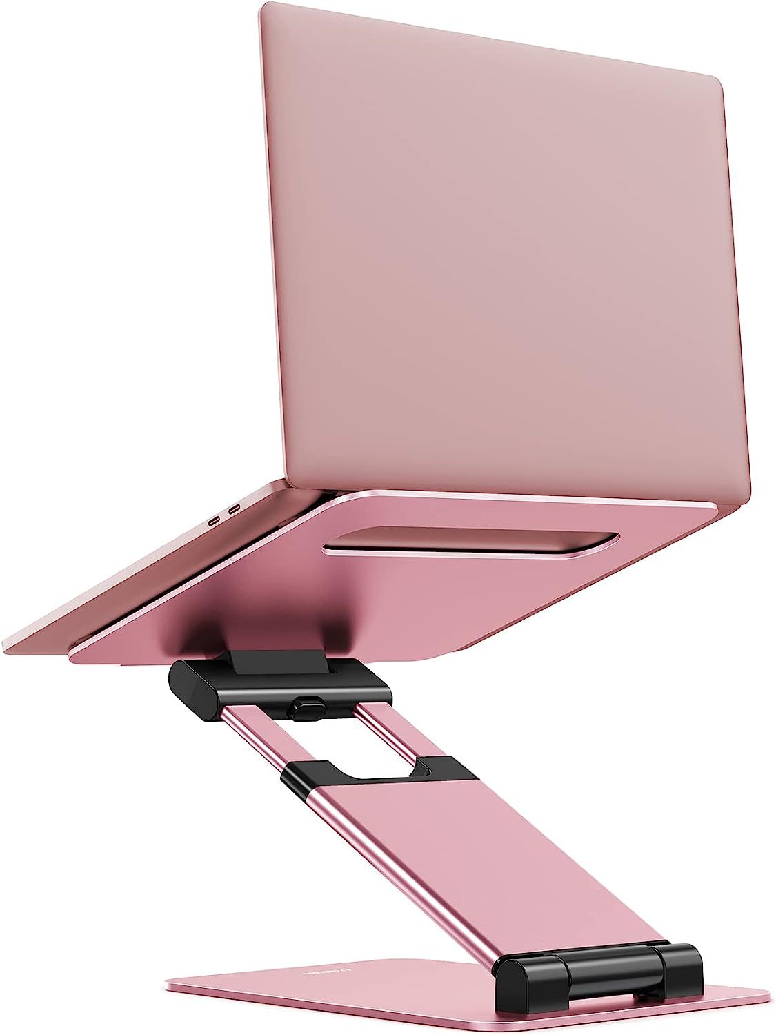 Color: DT018 Rose Gold - Notebook Bracket Laptop Bracket Aluminum Alloy Desktop Adjustable Base 360-degree Rotation